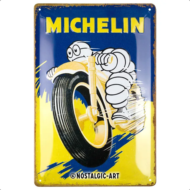 nostalgic-art-retro-blechschild-20-x-30-cm-michelin-motorcycle-bibendum-original image 1