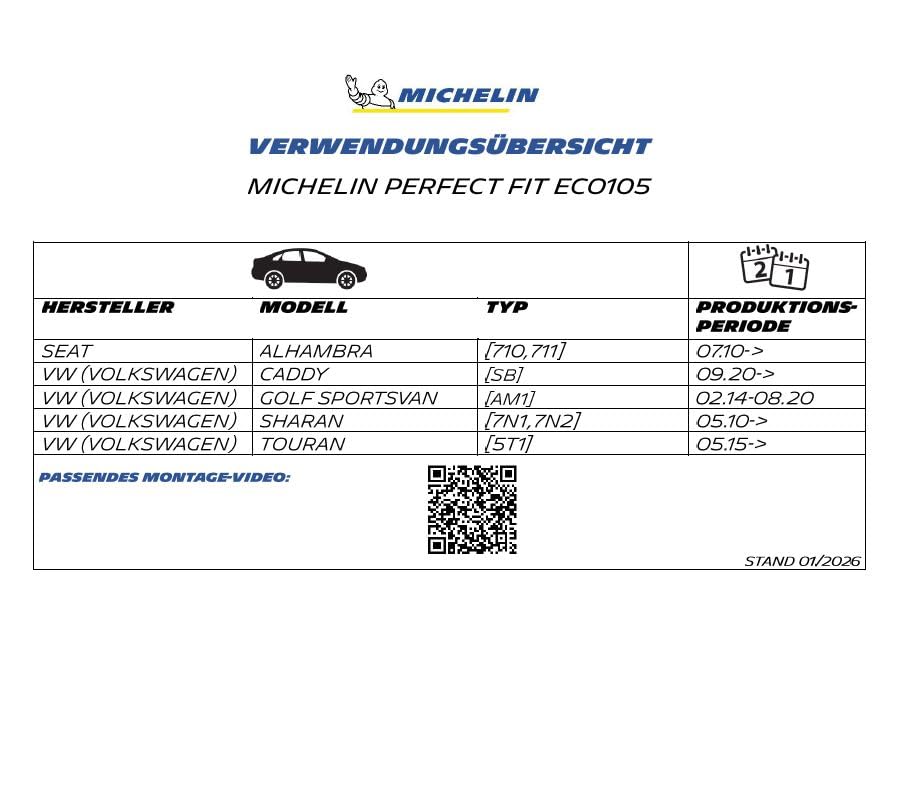 michelin-perfect-fit-105-scheibenwischer-set-sharan-touran-700-400mm-gelenkfreie image 7