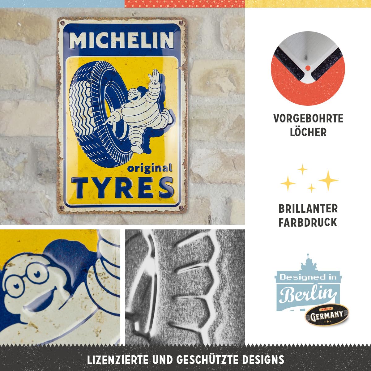 nostalgic-art-retro-blechschild-michelin-original-tyres-20-x-30-cm image 3