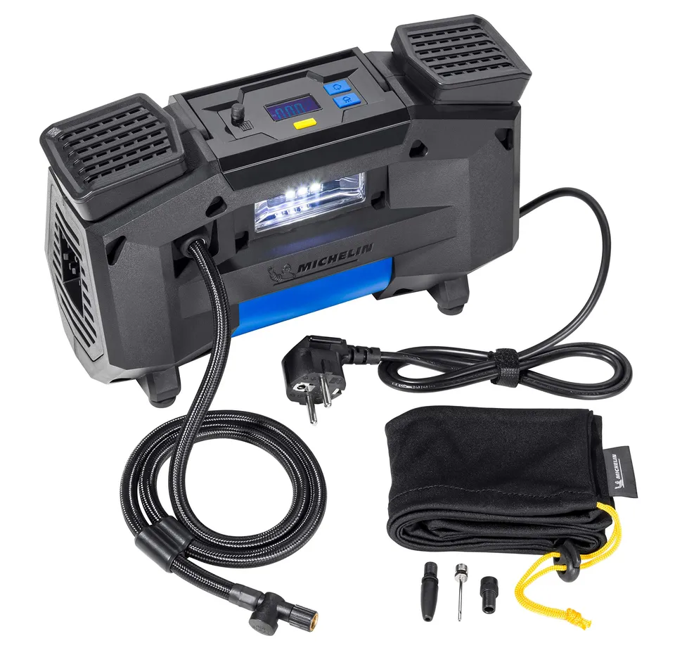 michelin-luftkompressor-220v-tragbar-digital-mit-led-licht-und-3-adaptern image 1