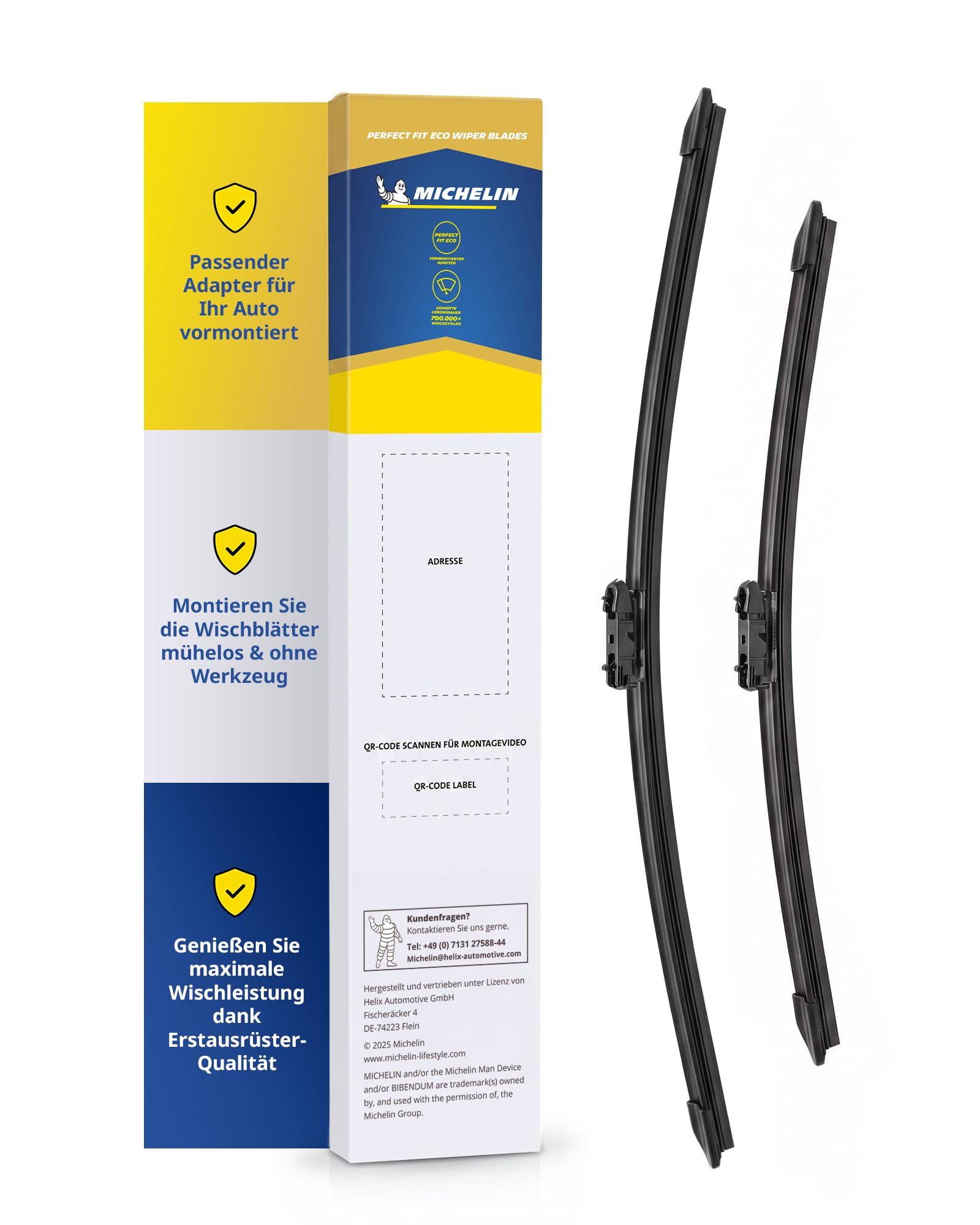 michelin-perfect-fit-190-scheibenwischer-set-f-r-mercedes-ml-gl-700-530-mm-gelen image 1