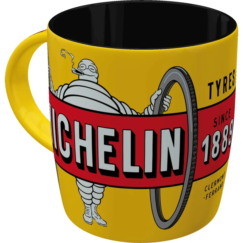 nostalgic-art-retro-kaffeebecher-330-ml-michelin-tyres-bibendum-yellow image 1