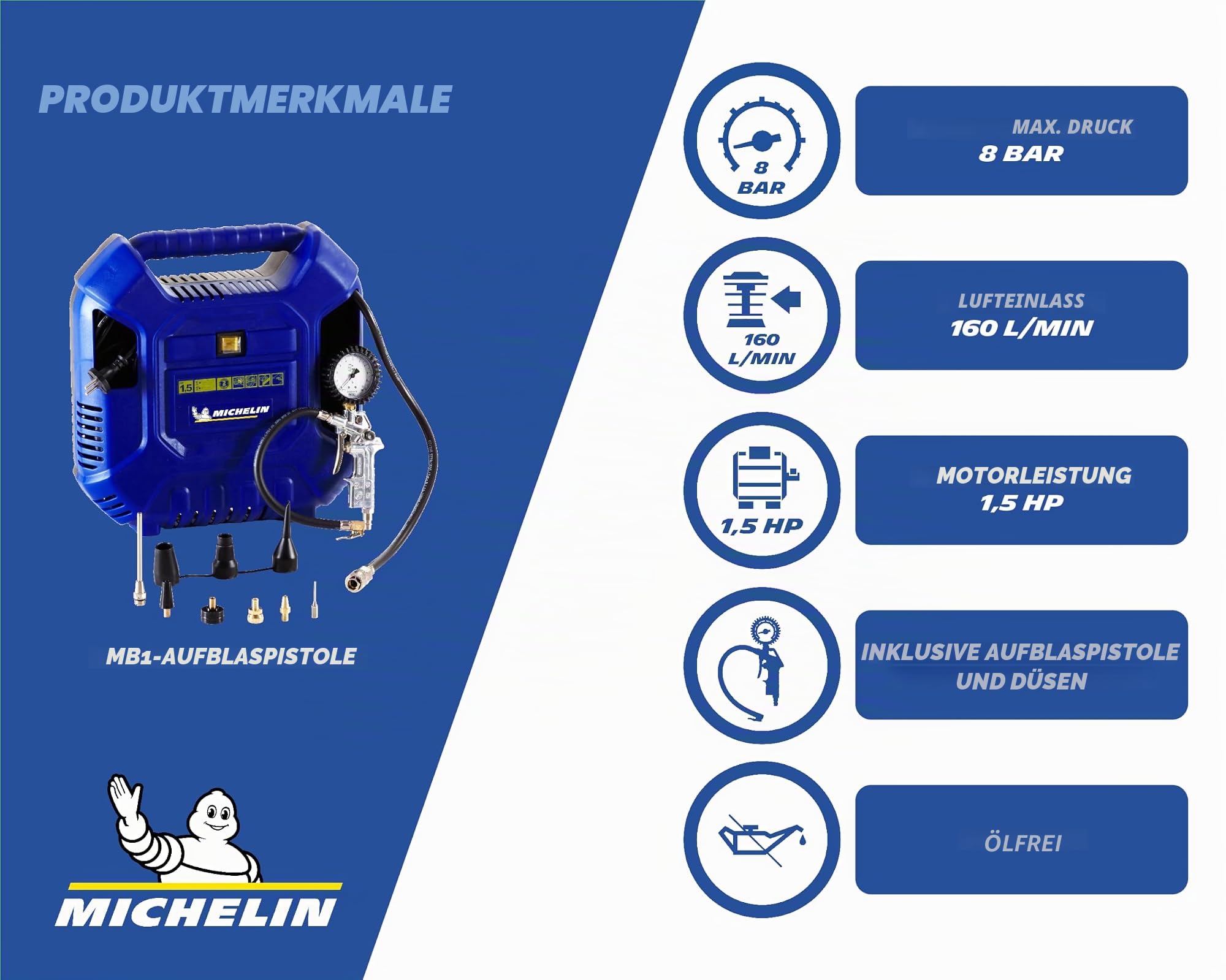 michelin-mb1-tragbarer-luftkompressor-lfrei-8-bar-1-5-ps image 2