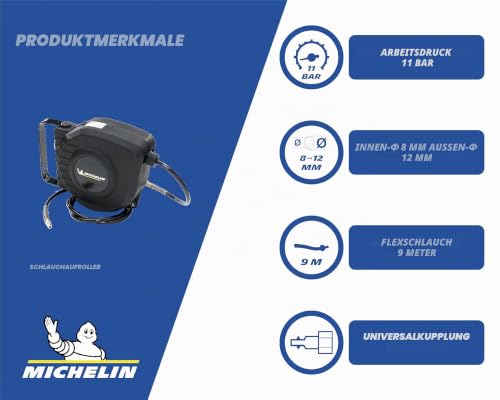 michelin-automatischer-schlauchaufroller-9-m-pvc-schlauch-mit-universalanschluss image 8