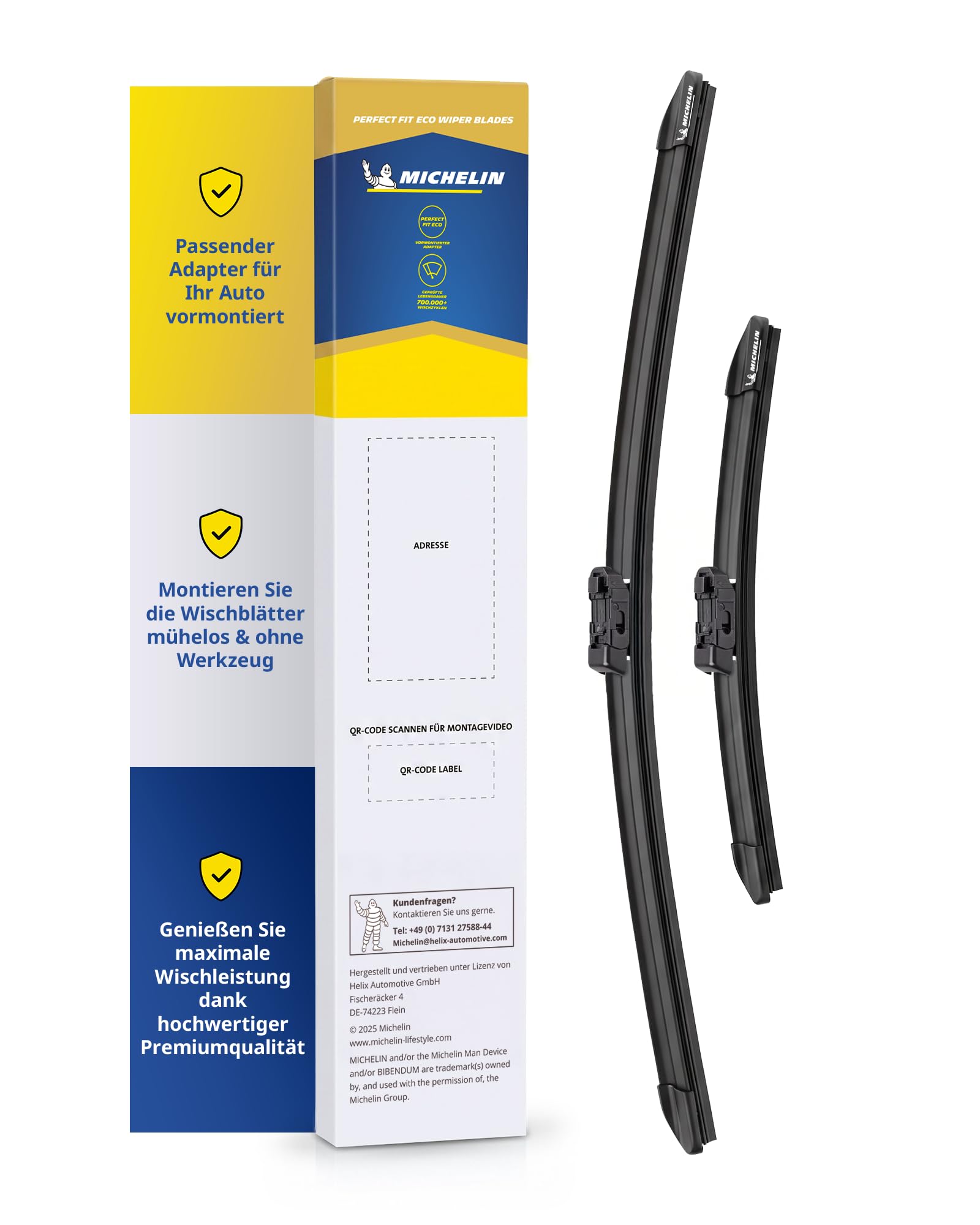 michelin-perfect-fit-105-scheibenwischer-set-sharan-touran-700-400mm-gelenkfreie image 1