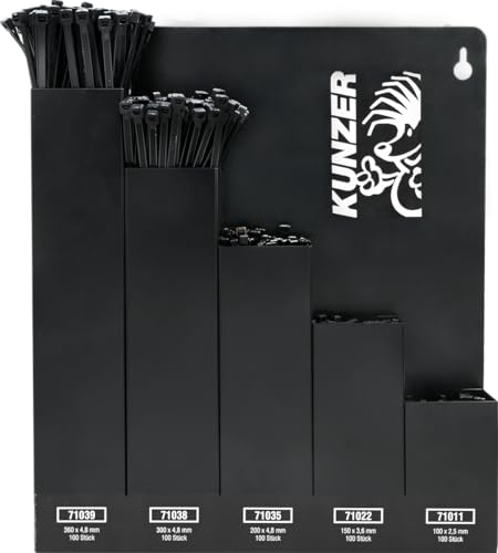 kunzer-7kbs500-kabelbindersortiment-500-st-ck-mit-wandhalter-aus-stahl-schwarz-l image 2