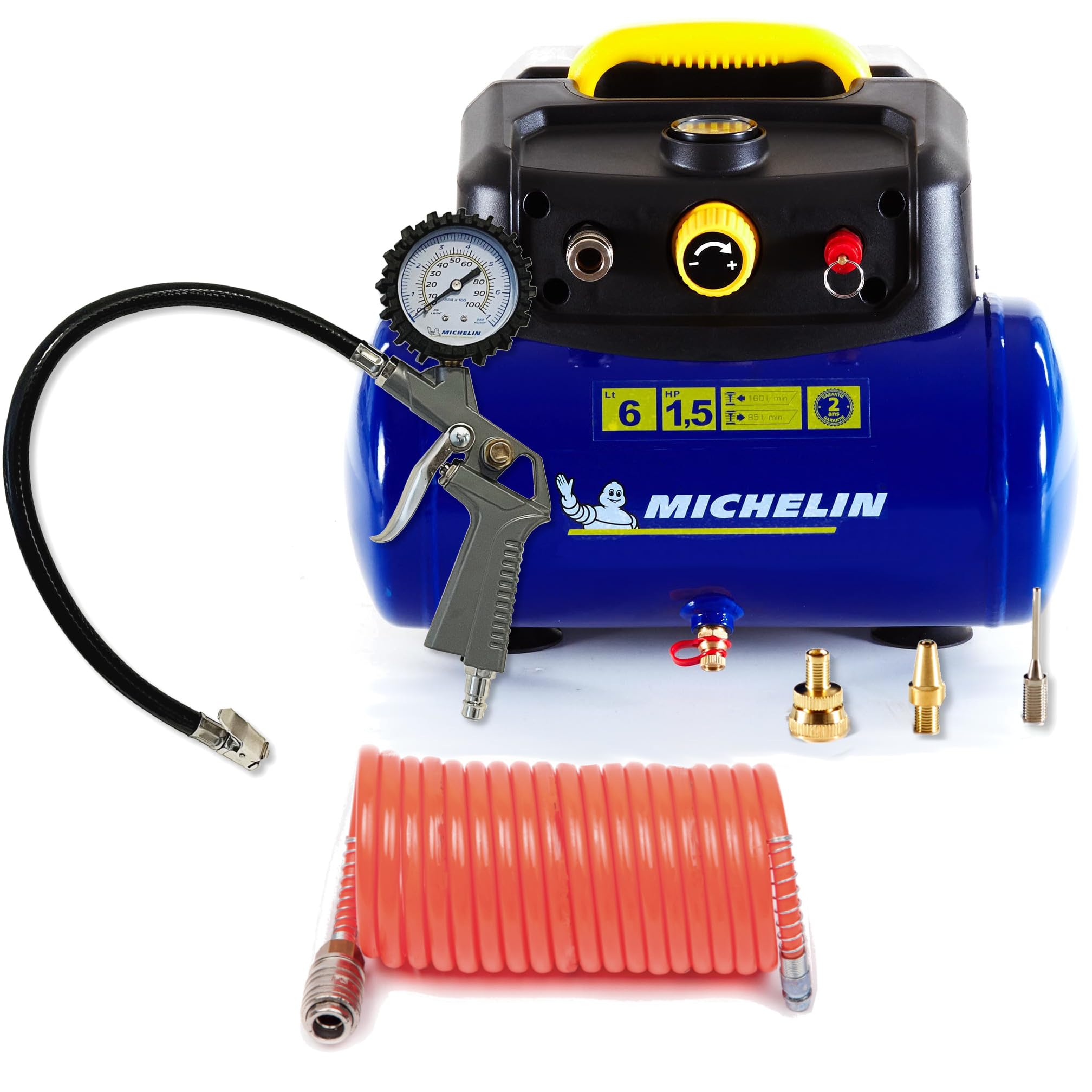 michelin-mbl6-tragbarer-luftkompressor-6-liter-tank-1-5-ps-230-v-max-8-bar-lfrei image 1