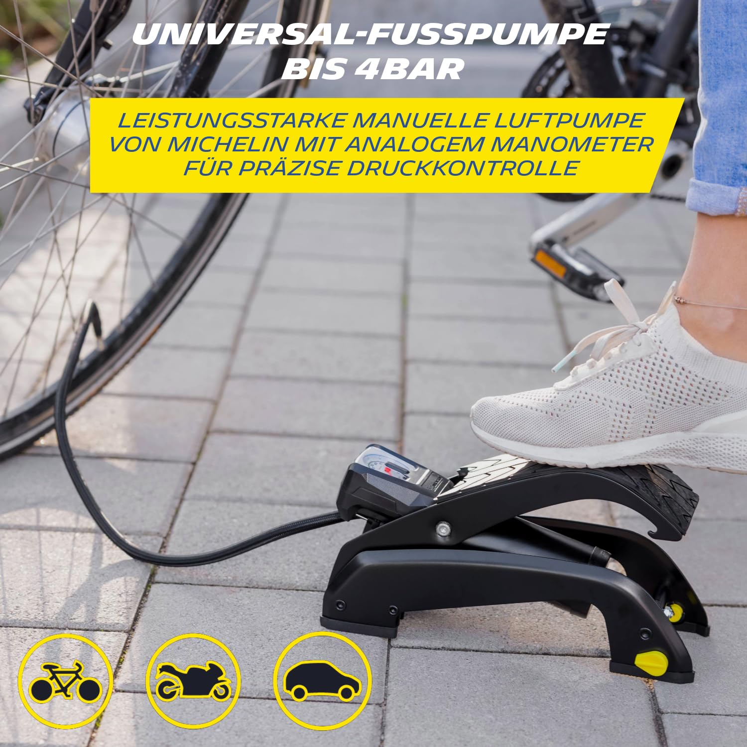 michelin-fu-luftpumpe-einzylinder-analog-bis-4-bar-universalpumpe-mit-67-cm-schl image 6
