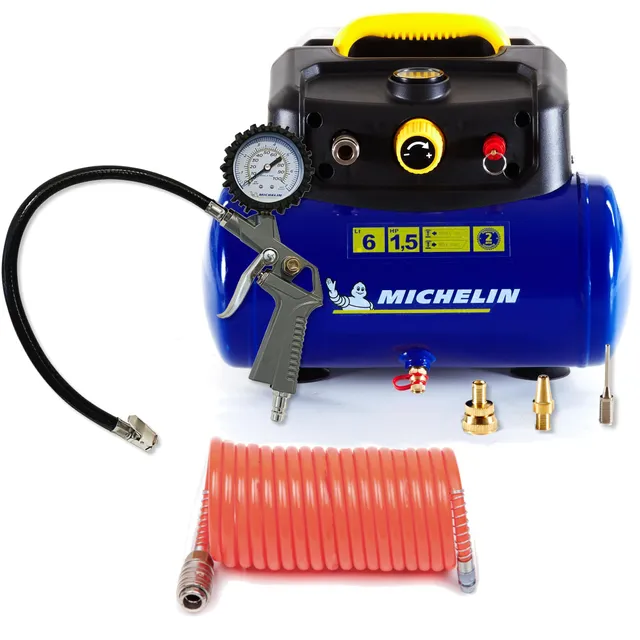 michelin-mbl6-tragbarer-luftkompressor-6-liter-tank-1-5-ps-230-v-max-8-bar-lfrei image 1