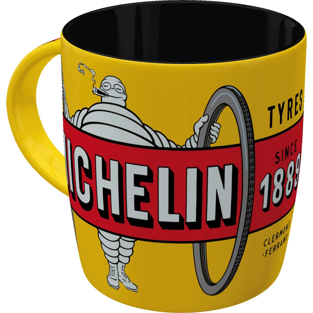 nostalgic-art-retro-kaffeebecher-330-ml-michelin-tyres-bibendum-yellow image 1