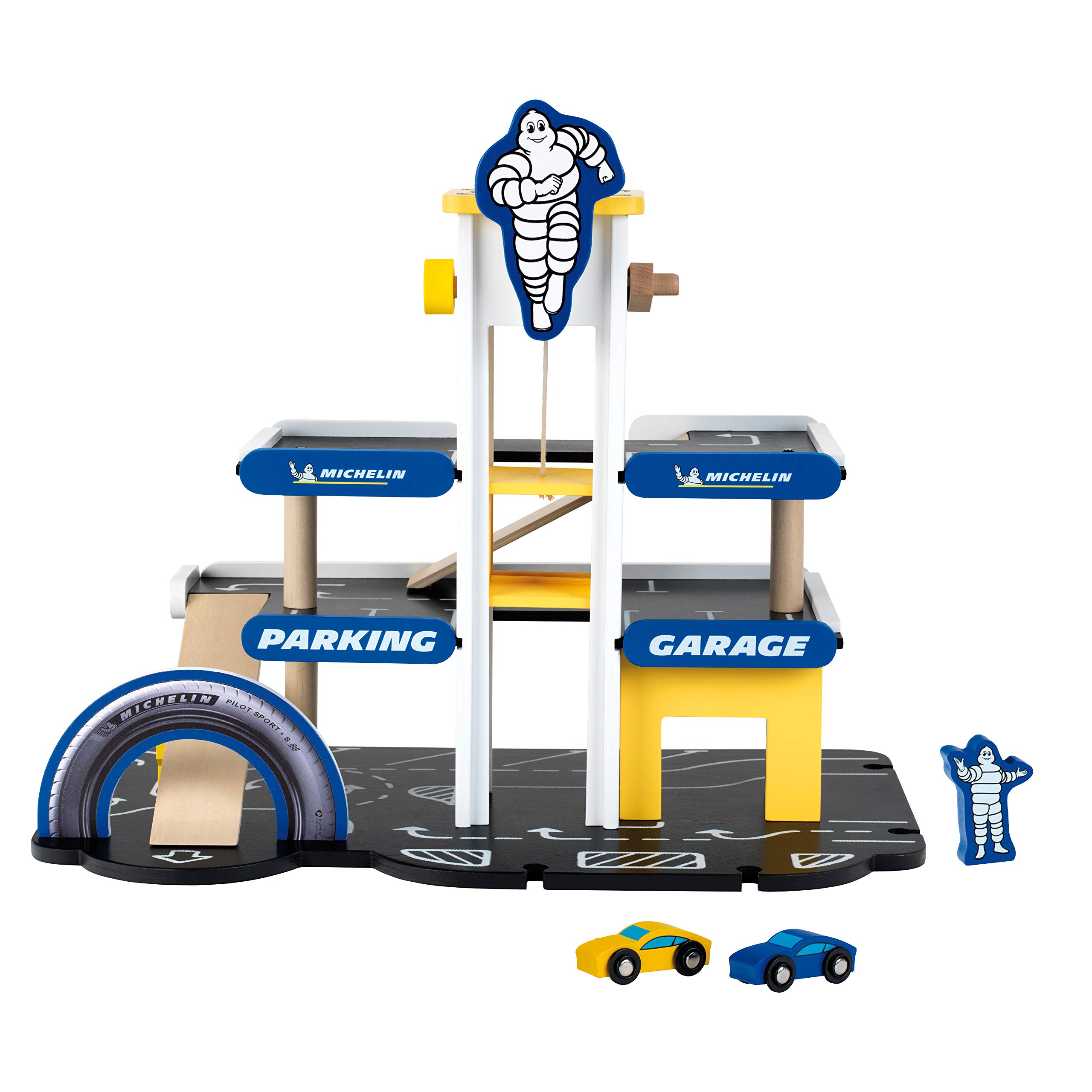 theo-klein-3404-michelin-parkhaus-aus-holz-3-ebenen-mit-2-autos-lift-zapfs-ulen- image 5