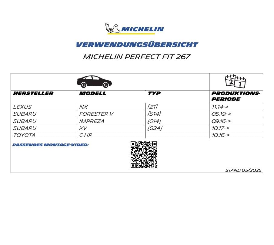 michelin-perfect-fit-267-scheibenwischer-set-front-f-r-toyota-c-hr-lexus-nx-suba image 8