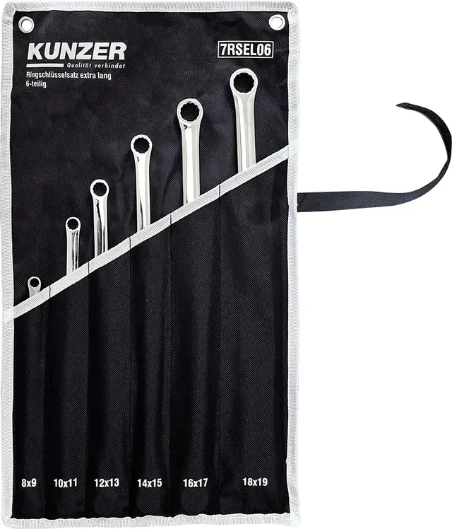 kunzer-7rsel06-ringschl-sselsatz-extra-lang-6-teilig-doppelringschl-ssel-8-19-mm image 1