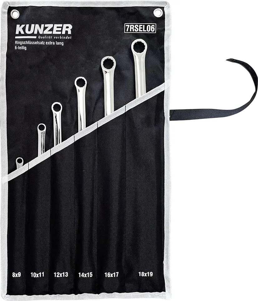 kunzer-7rsel06-ringschl-sselsatz-extra-lang-6-teilig-doppelringschl-ssel-8-19-mm image 1