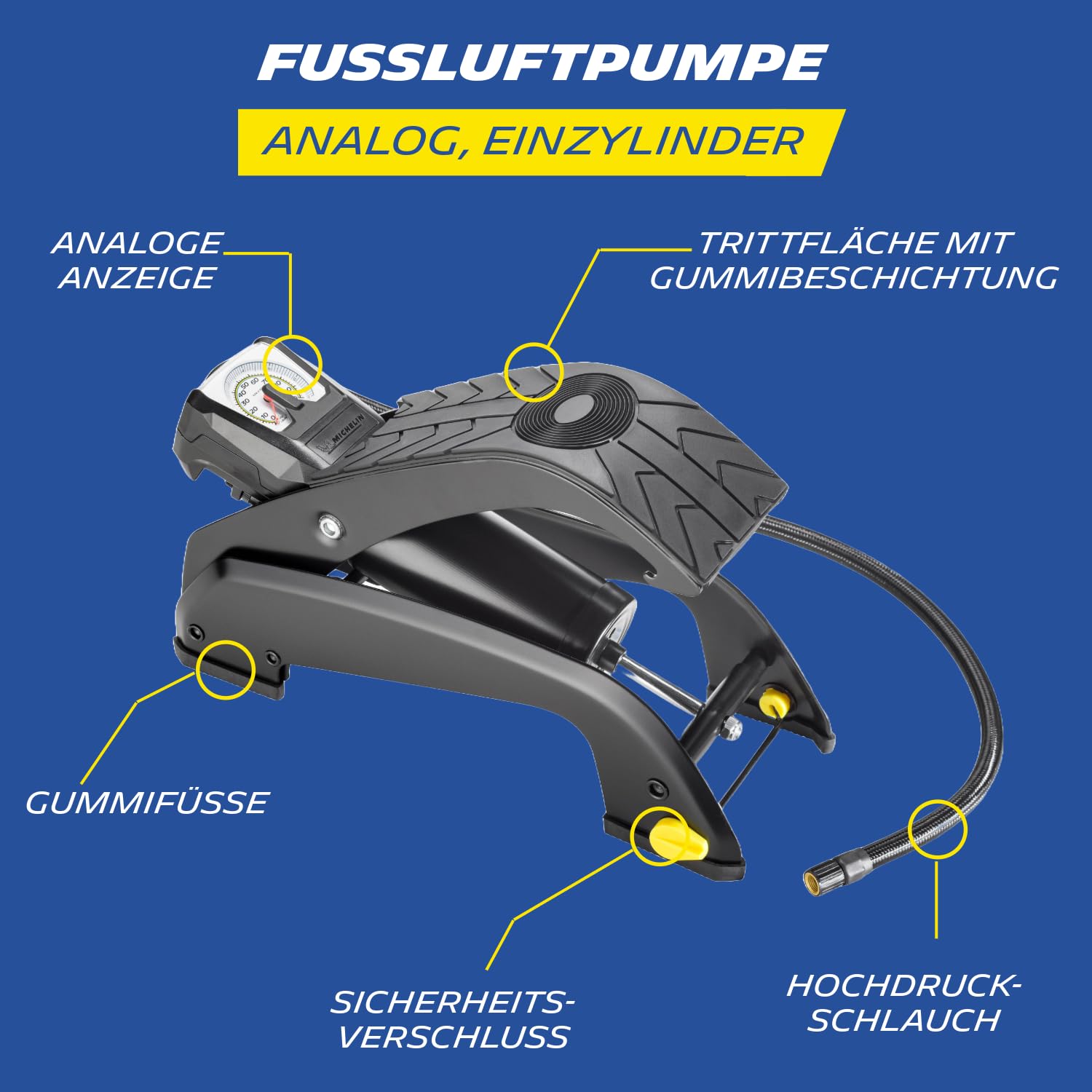 michelin-fu-luftpumpe-einzylinder-analog-bis-4-bar-universalpumpe-mit-67-cm-schl image 3