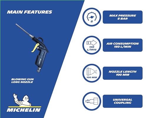 michelin-ausblaspistole-mit-kurzer-und-langer-d-se-10-cm-druckluftwerkzeug-150-l image 8