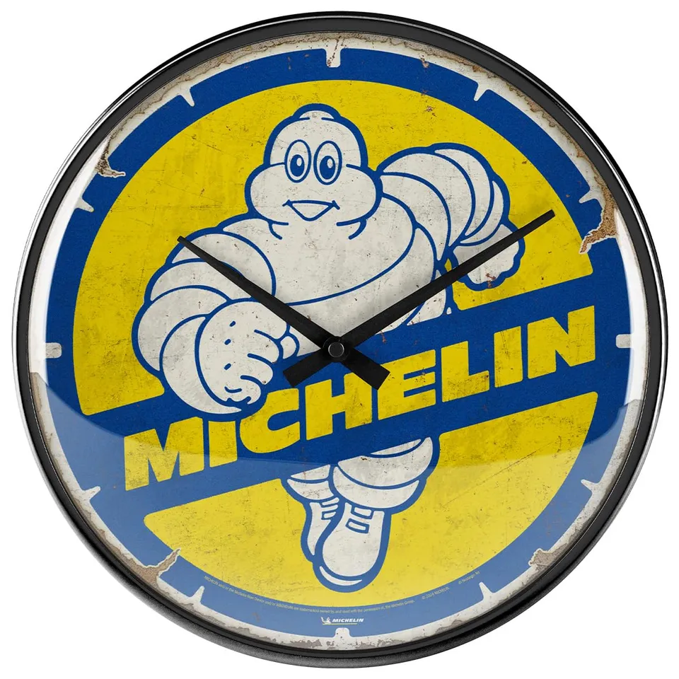 nostalgic-art-retro-wanduhr-31-cm-michelin-bibendum-80s-lizenziertes-original-vi image 1