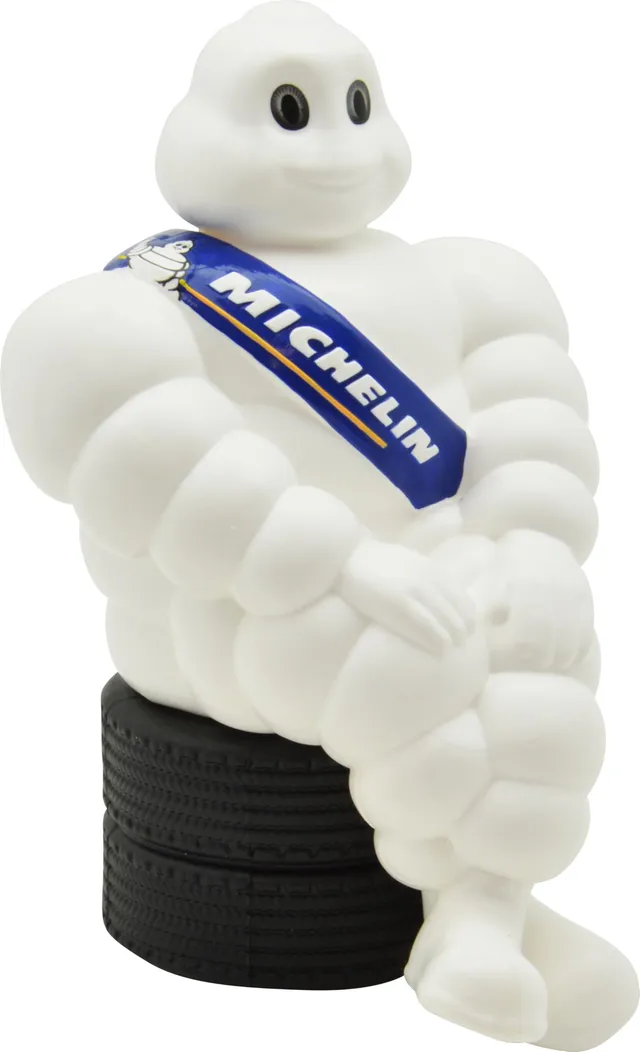 michelin-bibendum-klein-offizielle-19-cm-auto-innenraumfigur-sitzend-auf-reifens image 1