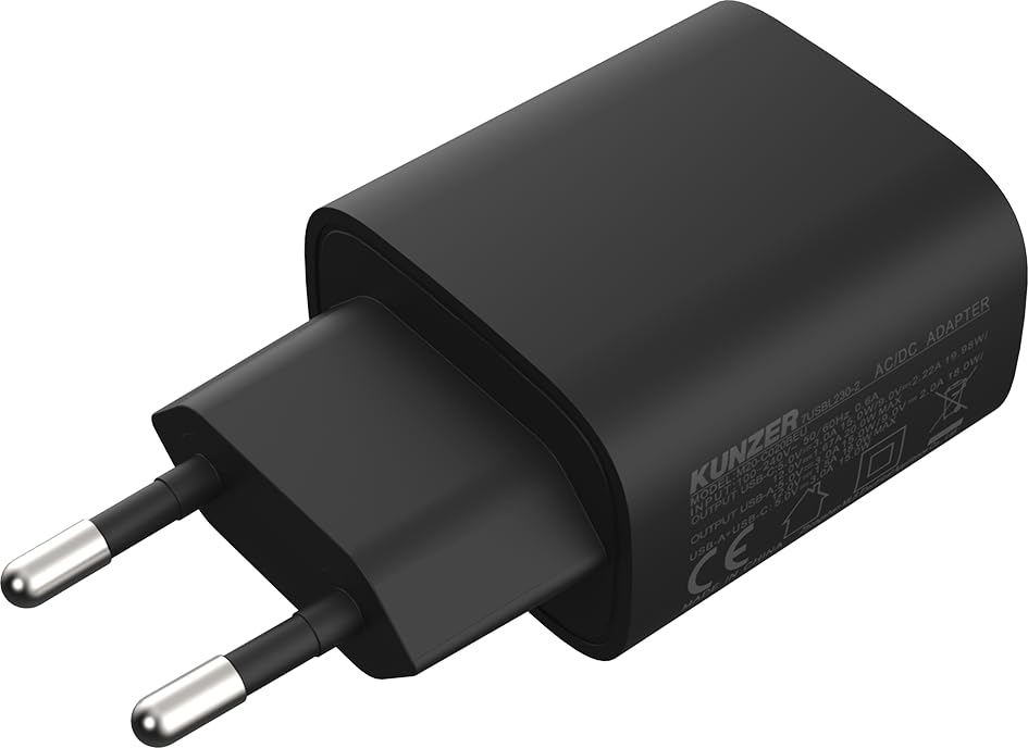 kunzer-7usbl230-2-usb-steckernetzteil-230-v-20-w-mit-dual-ausgang-usb-c-und-usb- image 2