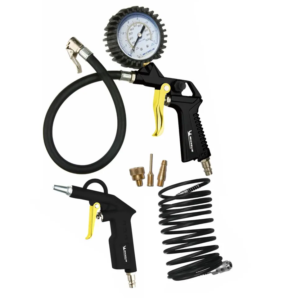 michelin-3-teiliger-druckluft-kit-f-llpistole-mit-manometer-5-m-spiralschlauch-u image 1