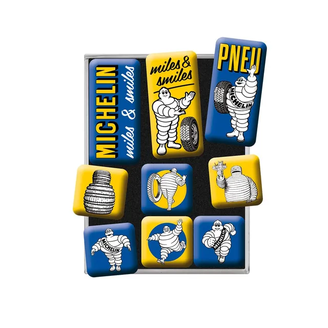nostalgic-art-michelin-retro-k-hlschrank-magnete-9-st-ck-logo-evolution-lizenzpr image 1